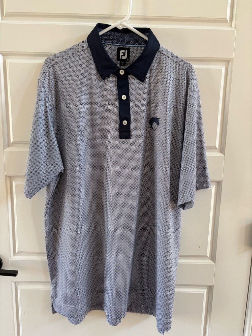 FootJoy Light Blue Polo with Navy Collar